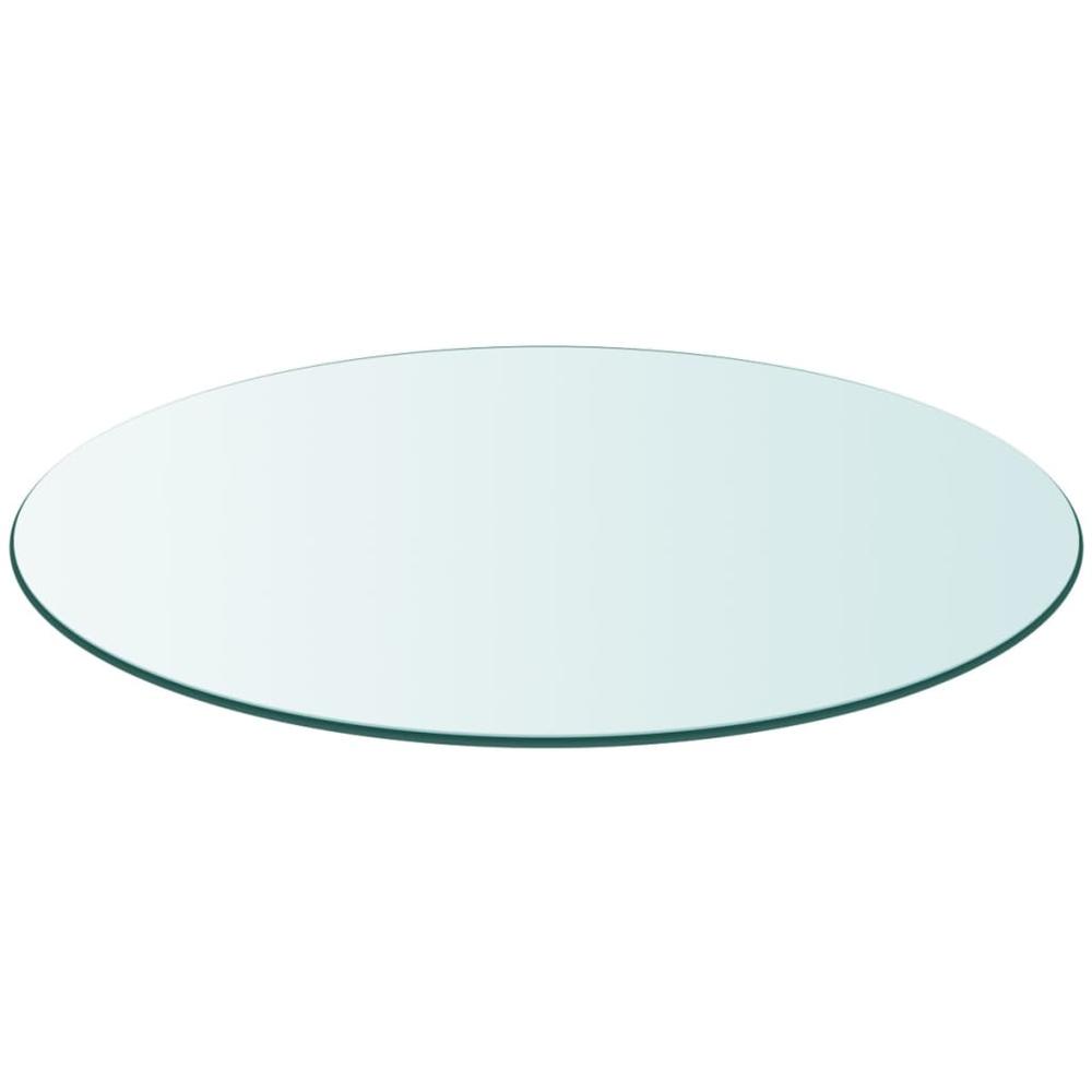 vidaXL Table Top Tempered Glass Round 15.7", 243625. Picture 2