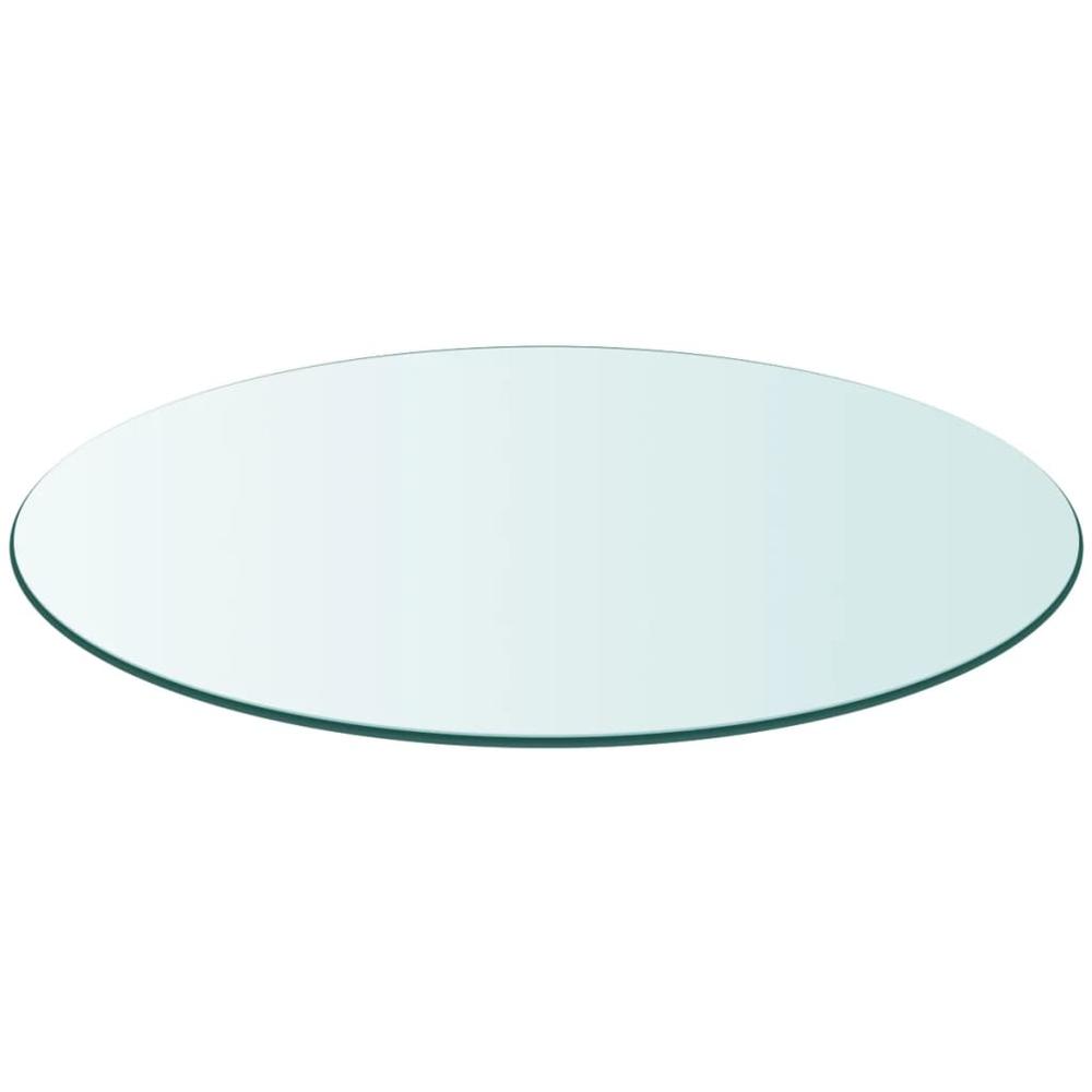 vidaXL Table Top Tempered Glass Round 19.7", 243626. Picture 2