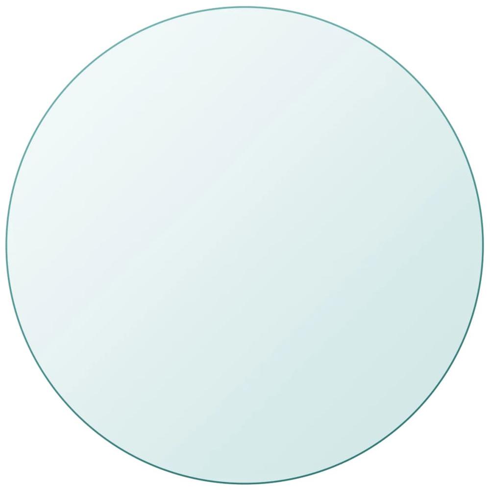vidaXL Table Top Tempered Glass Round 27.6", 243628. Picture 1