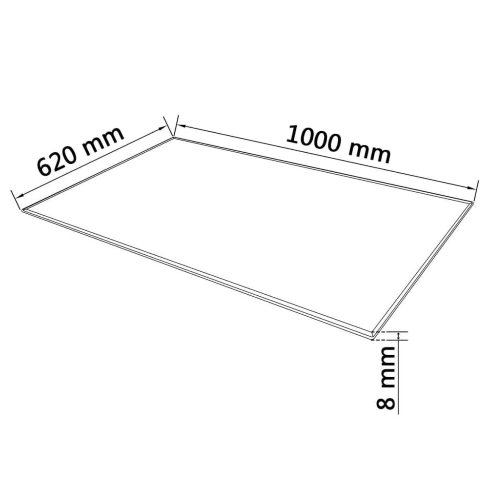 vidaXL Table Top Tempered Glass Rectangular 39.4"x24.4", 243633. Picture 4