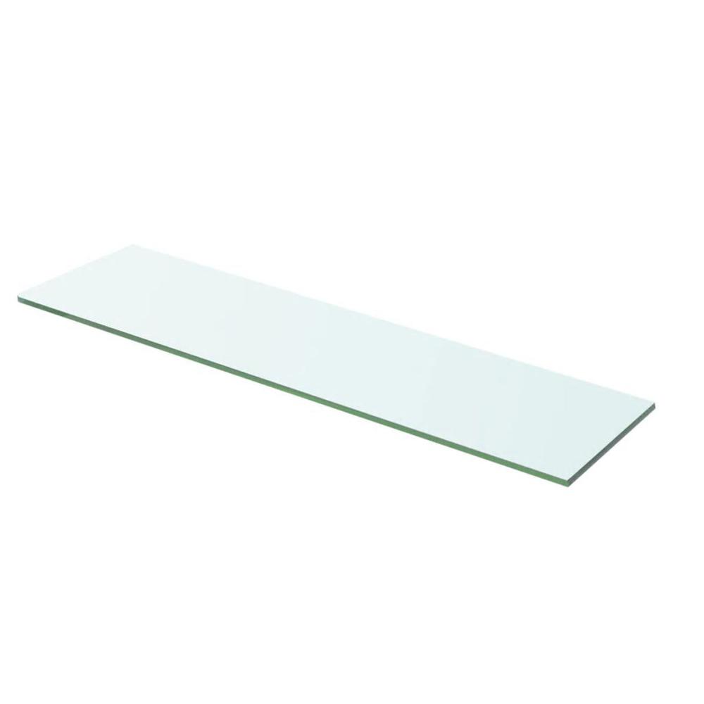 vidaXL Shelf Panel Glass Clear 23.6"x4.7", 243822. Picture 1