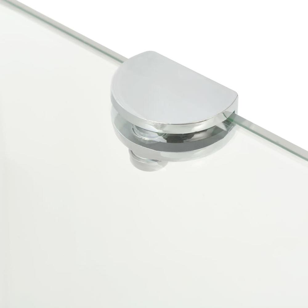 vidaXL Corner Shelf with Chrome Supports Glass Clear 9.8"x9.8", 243852. Picture 4