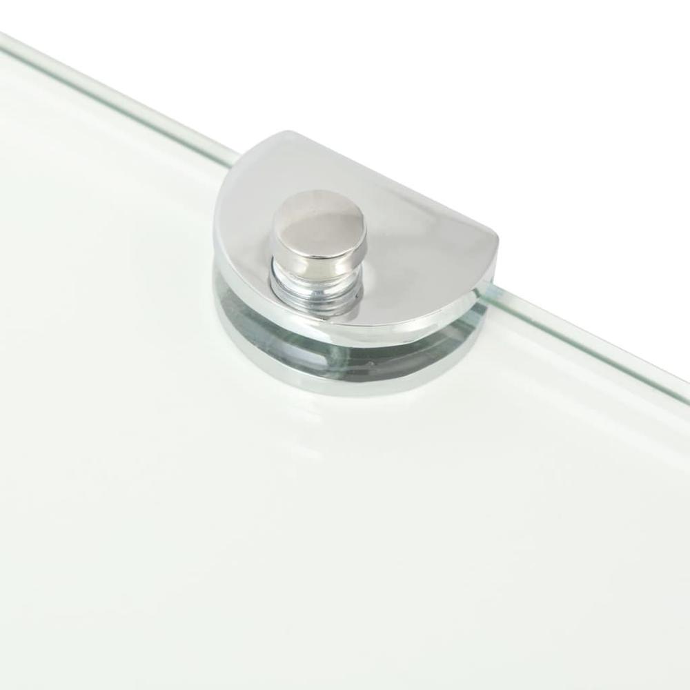 vidaXL Corner Shelf with Chrome Supports Glass Clear 9.8"x9.8", 243852. Picture 5