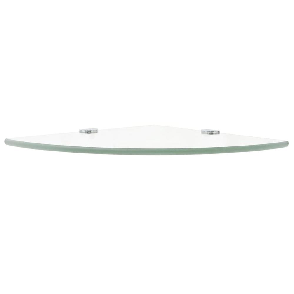 vidaXL Corner Shelf with Chrome Supports Glass Clear 13.8"x13.8", 243853. Picture 3