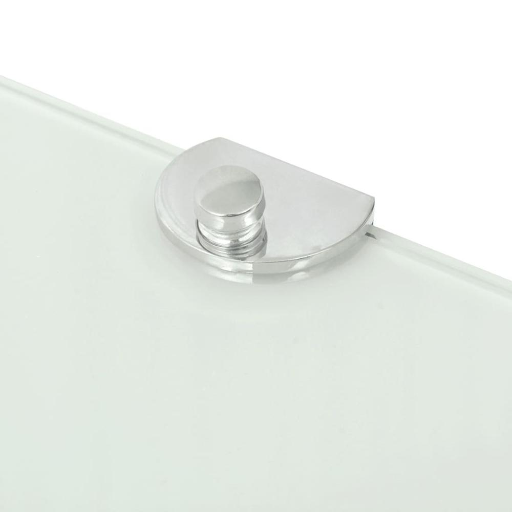 vidaXL Corner Shelf with Chrome Supports Glass White 9.8"x9.8", 243858. Picture 5