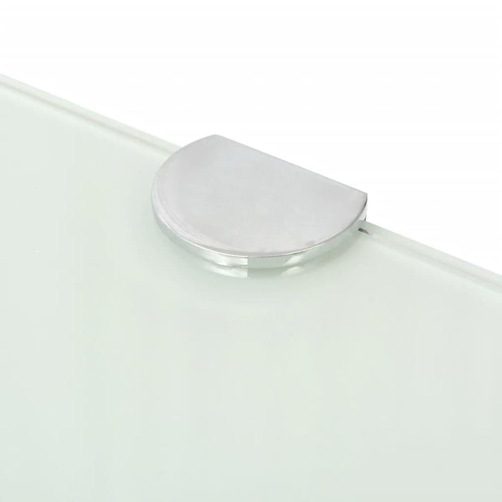 vidaXL Corner Shelf with Chrome Supports Glass White 13.8"x13.8", 243859. Picture 4