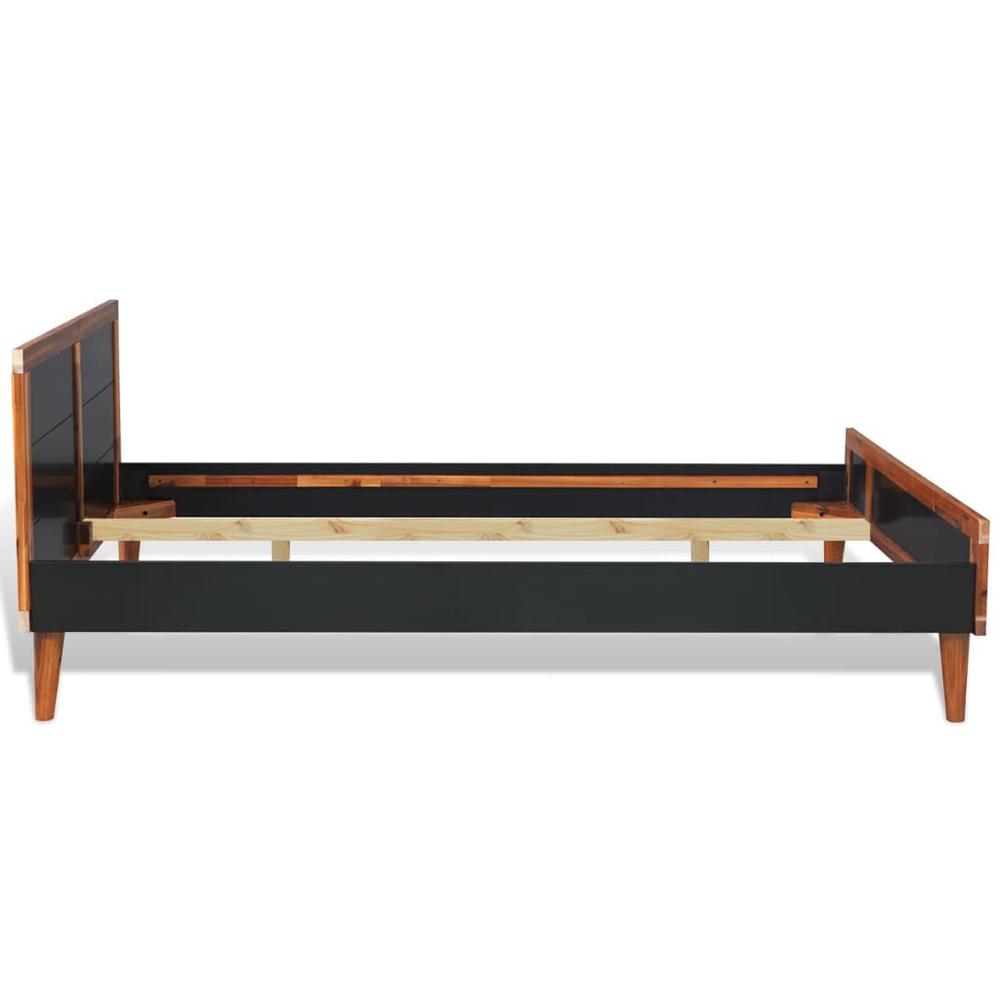 vidaXL Bed Frame Black Solid Acacia Wood 78.7"x55.1", 243916. Picture 3