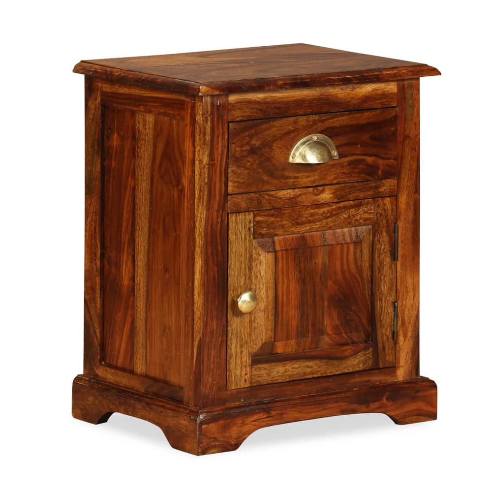 vidaXL Bedside Cabinet 2 pcs 15.7"x11.8"x19.7" Solid Sheesham Wood. Picture 7