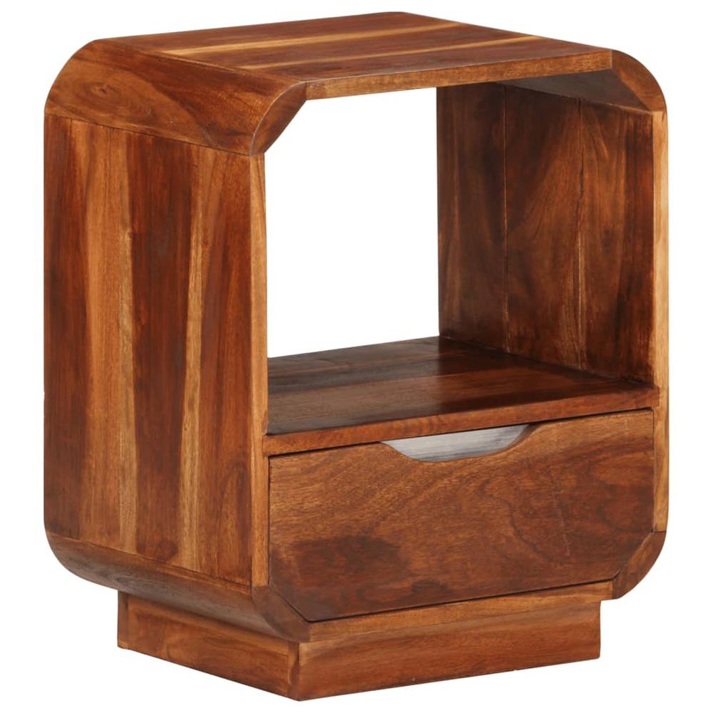Nightstand with Drawer 2 pcs Solid Sheesham Wood 15.7"x11.8"x19.7". Picture 1