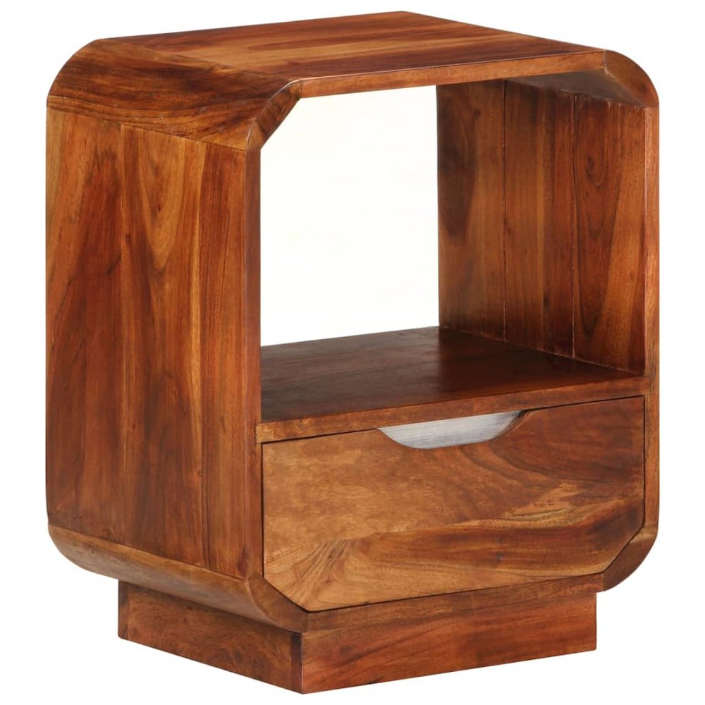 Nightstand with Drawer 2 pcs Solid Sheesham Wood 15.7"x11.8"x19.7". Picture 12