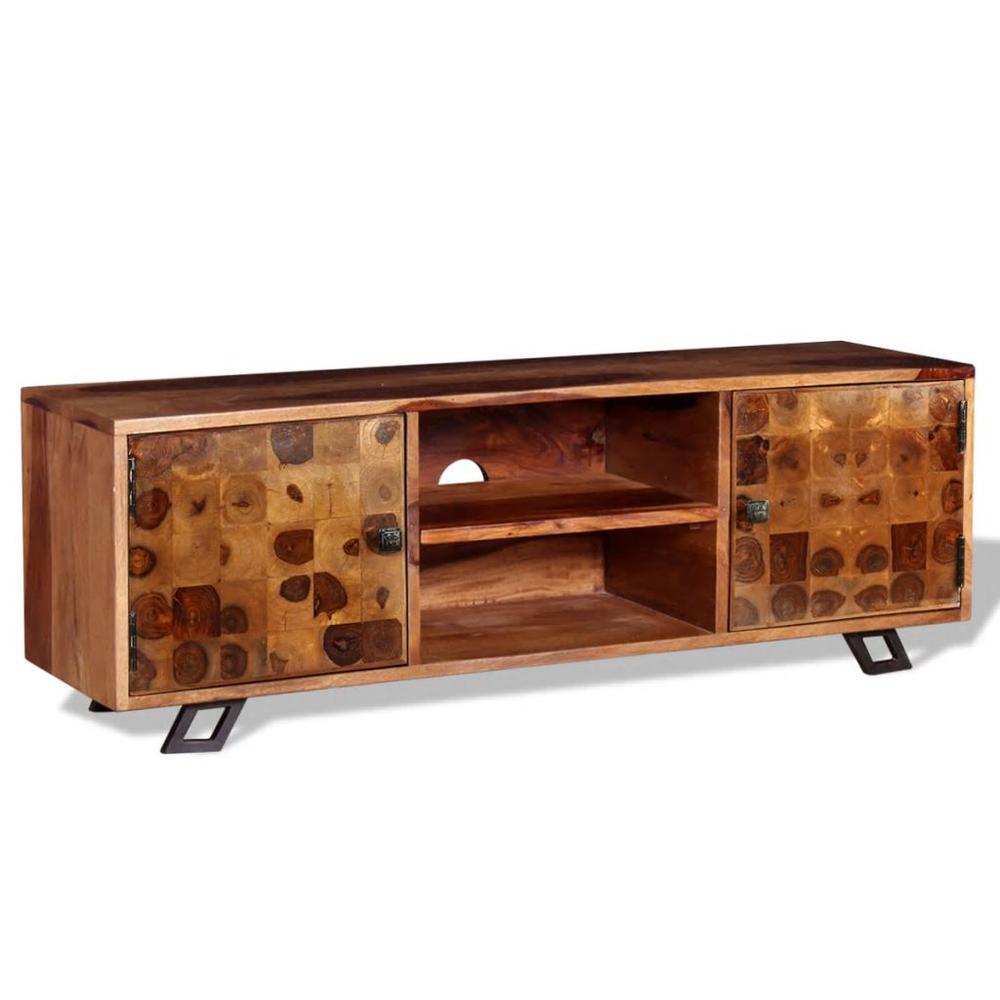 vidaXL TV Cabinet Solid Sheesham Wood 47.2"x11.8"x15.7", 243965. Picture 1