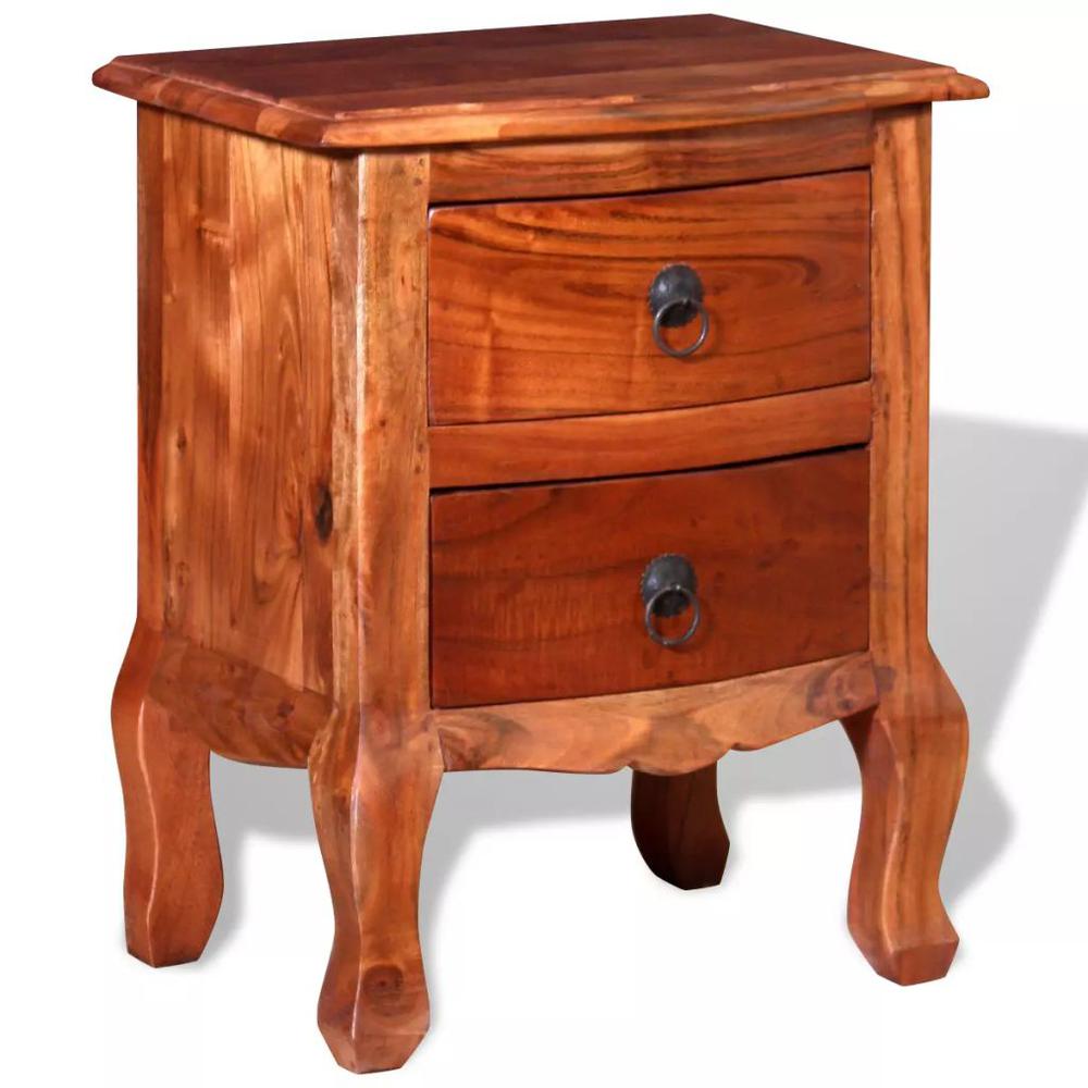 vidaXL Nightstand with Drawers Solid Acacia Wood, 243971. Picture 6