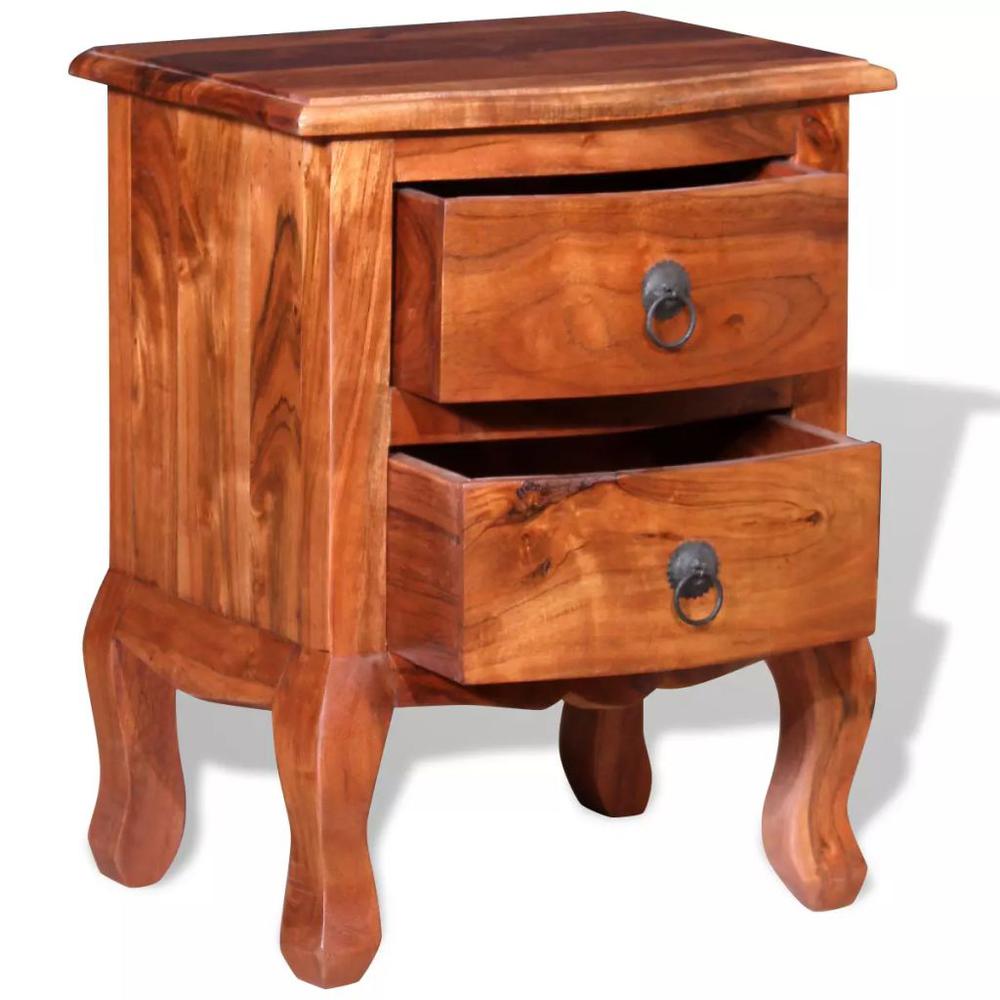 vidaXL Nightstand with Drawers Solid Acacia Wood, 243971. Picture 7