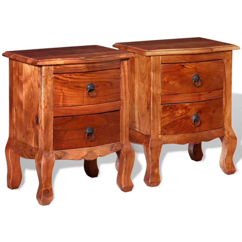 vidaXL Nightstands with Drawers 2 pcs Solid Acacia Wood, 243972. Picture 6