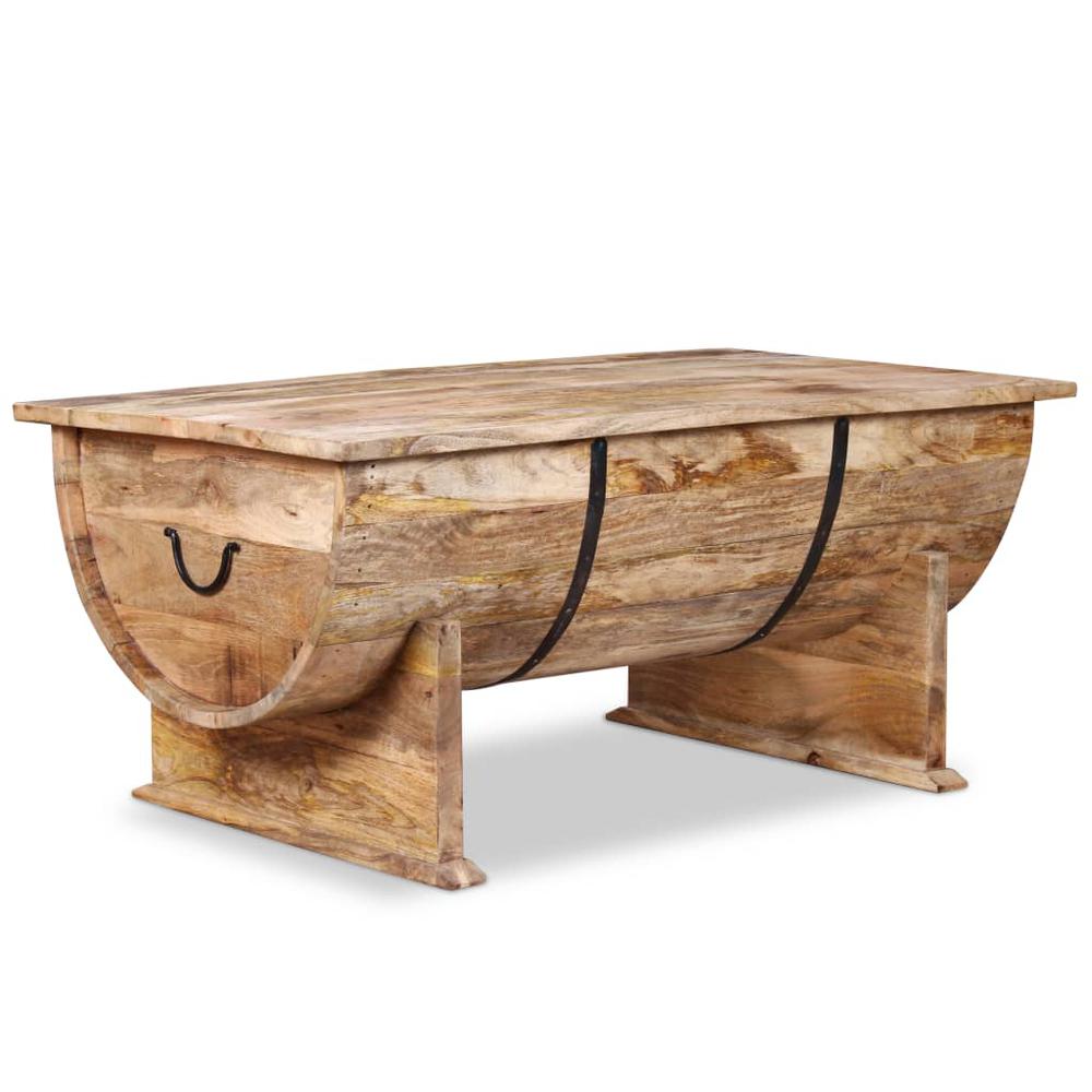 vidaXL Coffee Table Solid Mango Wood 34.6"x19.7"x15.7", 243977. Picture 3