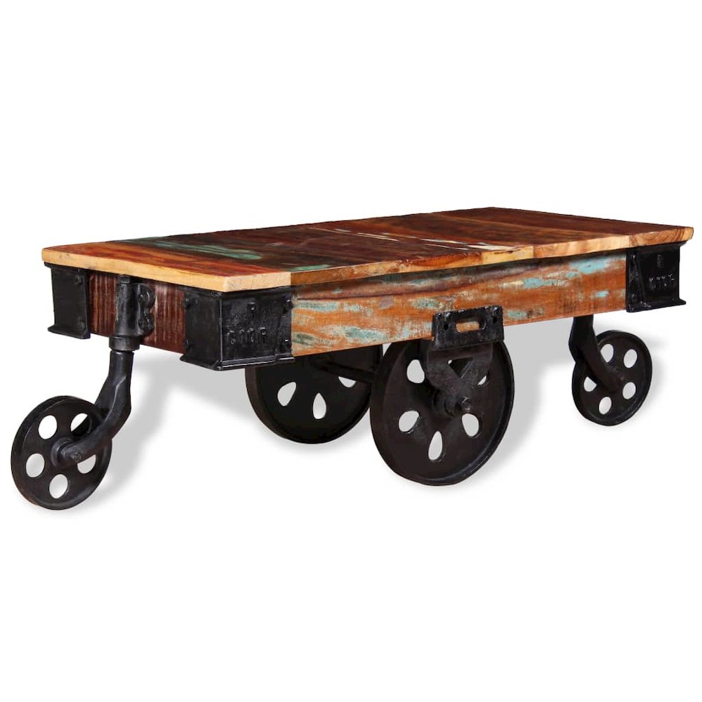 vidaXL Coffee Table Reclaimed Wood 35.4"x17.7"x13.8", 243980. Picture 3