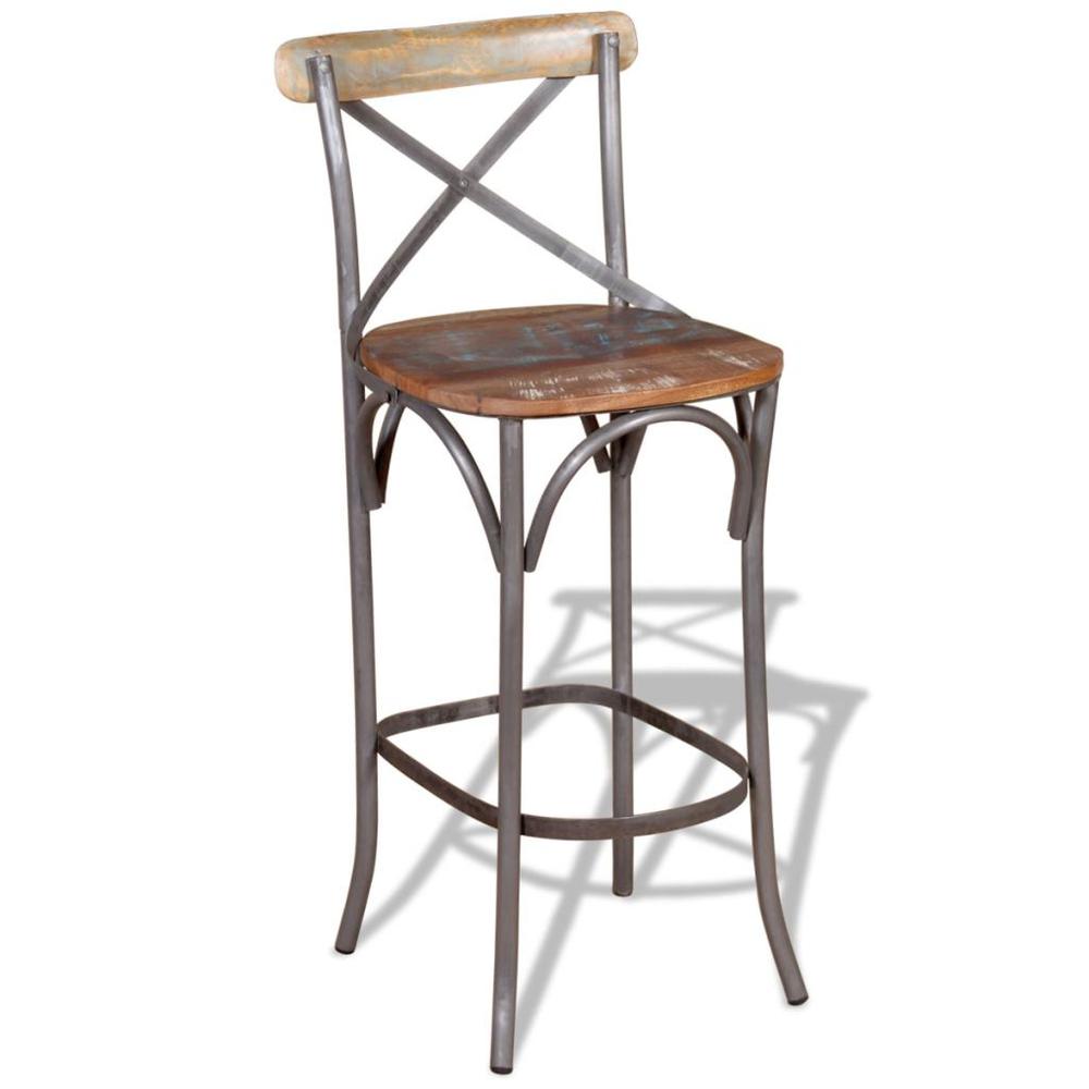 vidaXL Bar Chair Solid Reclaimed Wood, 244014. Picture 5