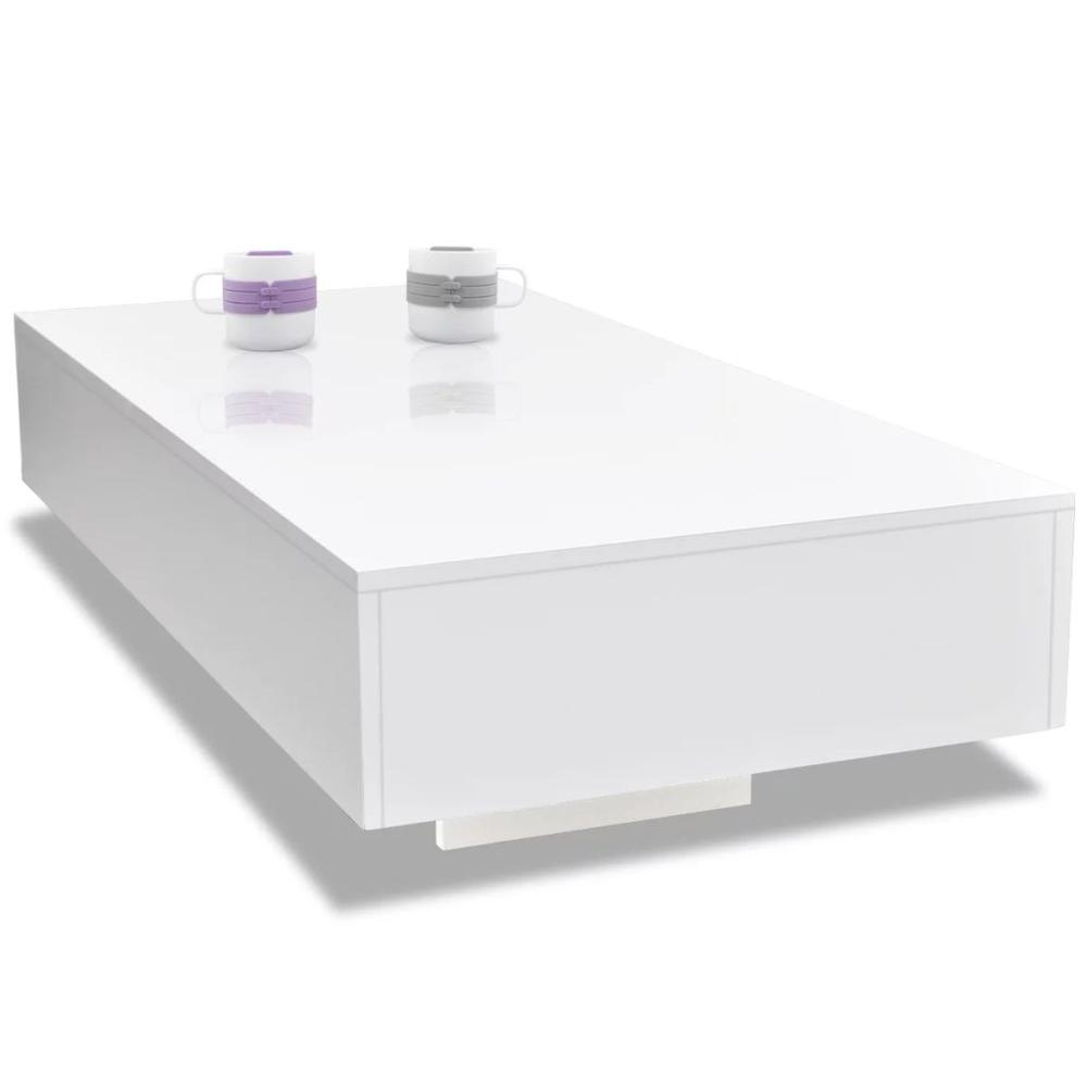 vidaXL Coffee Table High Gloss White, 244021. Picture 3