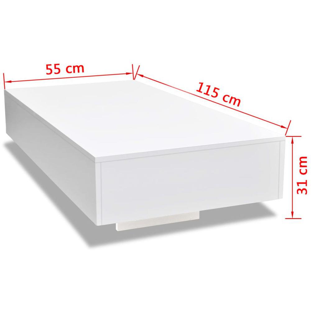 vidaXL Coffee Table High Gloss White, 244021. Picture 5