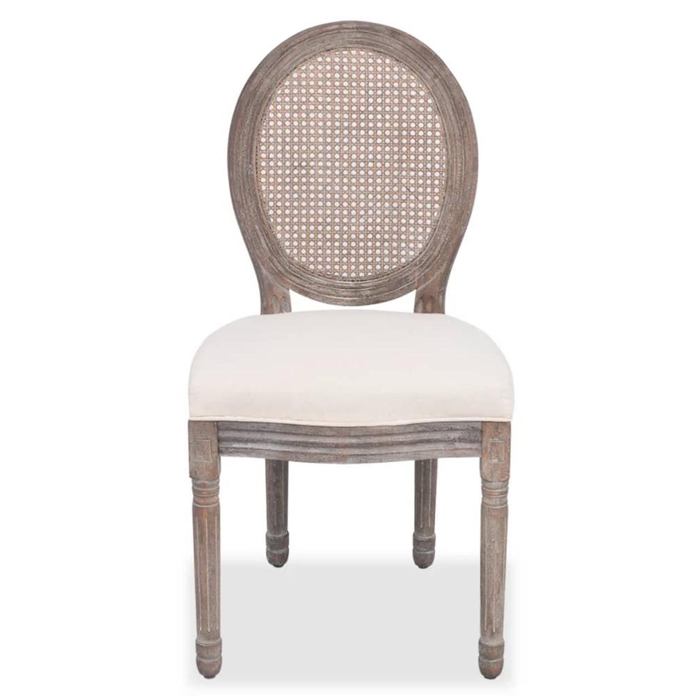 Dining Chairs 4 pcs Cream Fabric. Picture 2