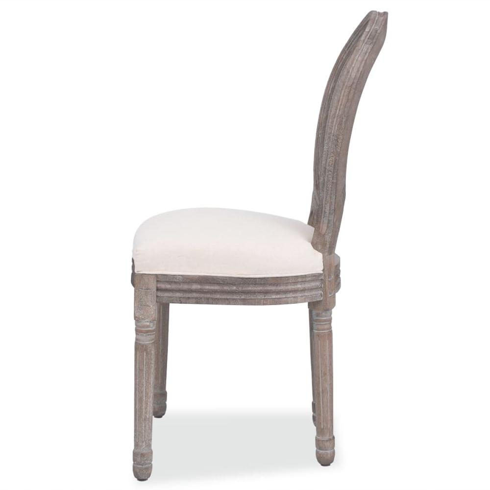 Dining Chairs 4 pcs Cream Fabric. Picture 3