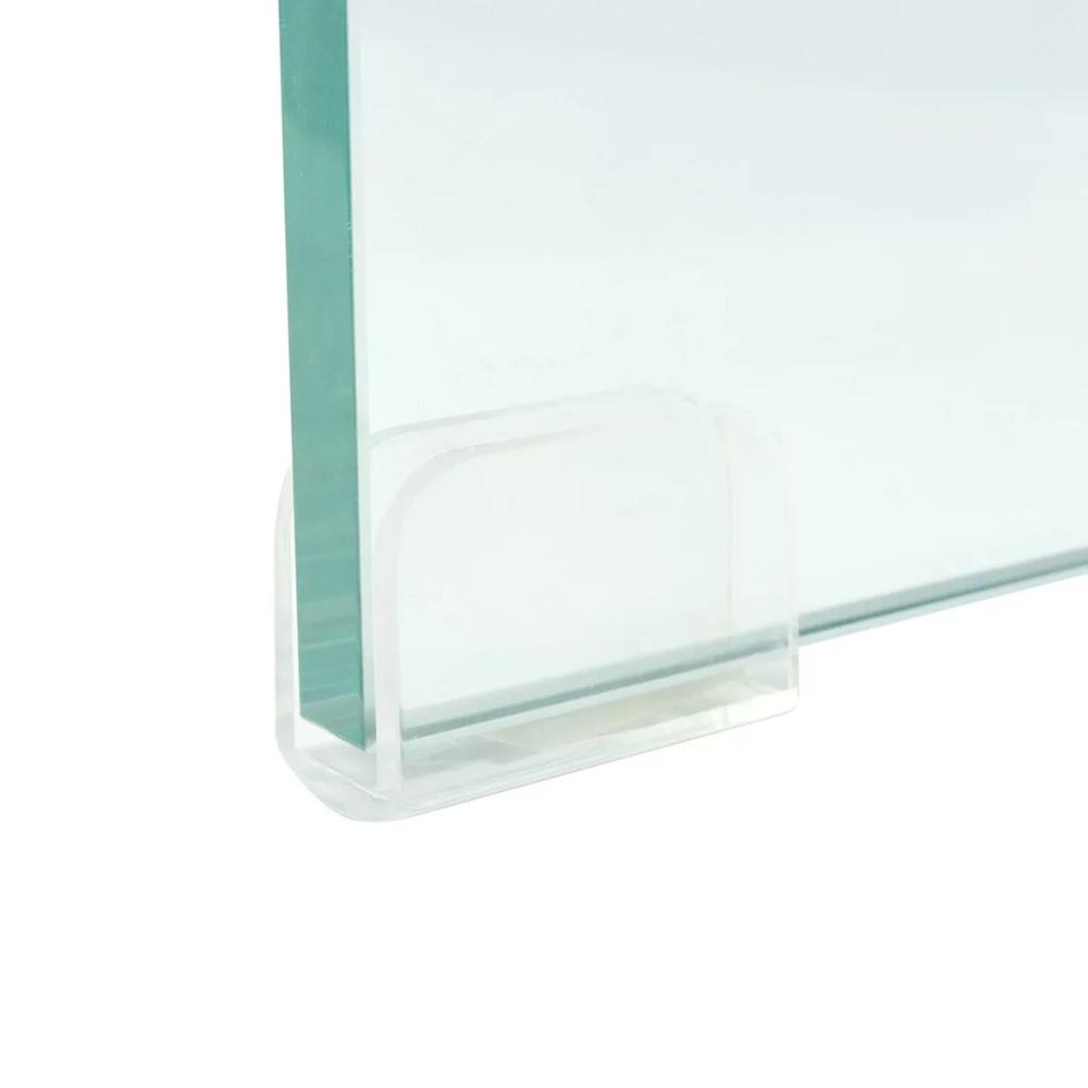 vidaXL TV Stand / Monitor Riser Glass Clear 15.7"x9.8"x4.3", 244126. Picture 4