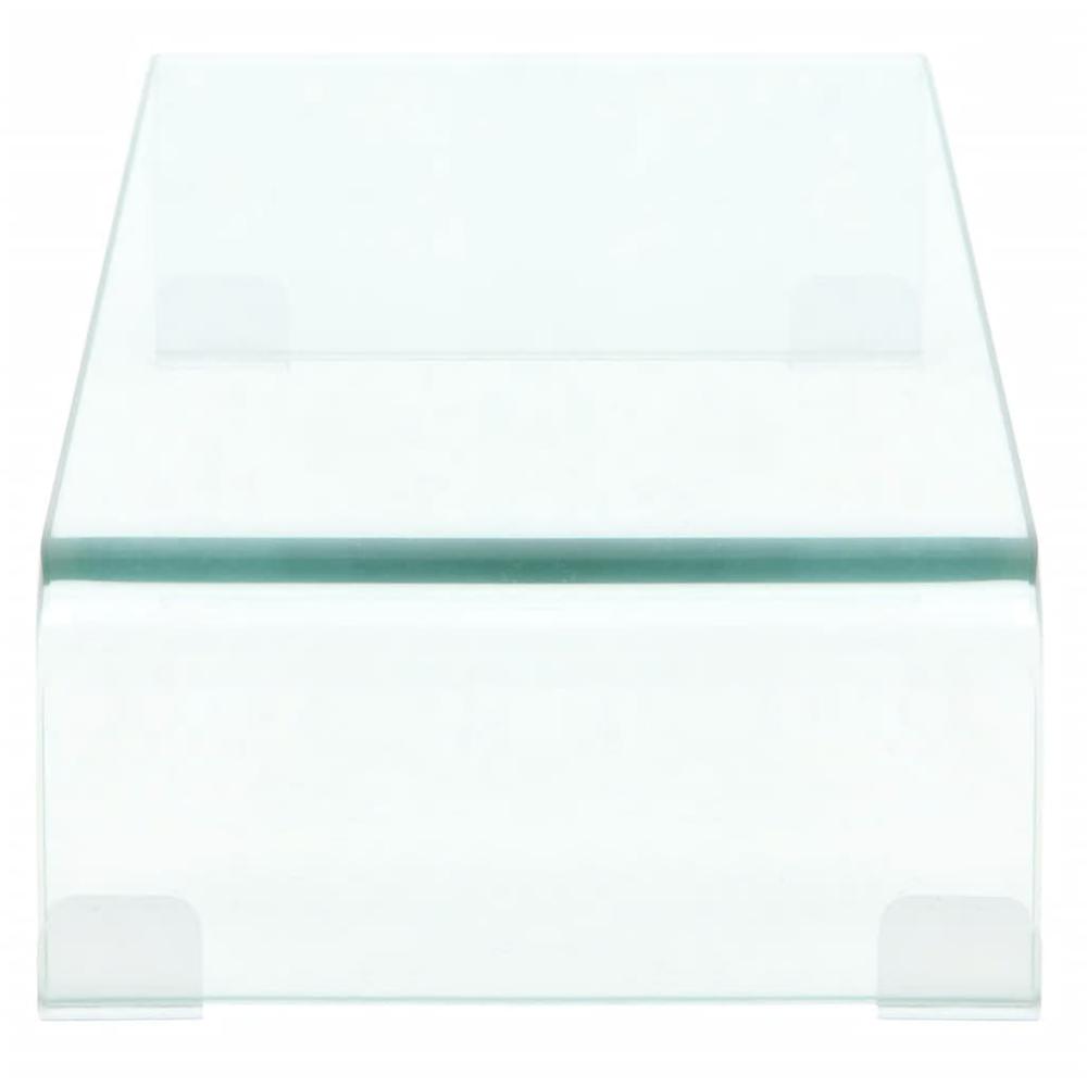 vidaXL TV Stand / Monitor Riser Glass Clear 23.6"x9.8"x4.3", 244127. Picture 3