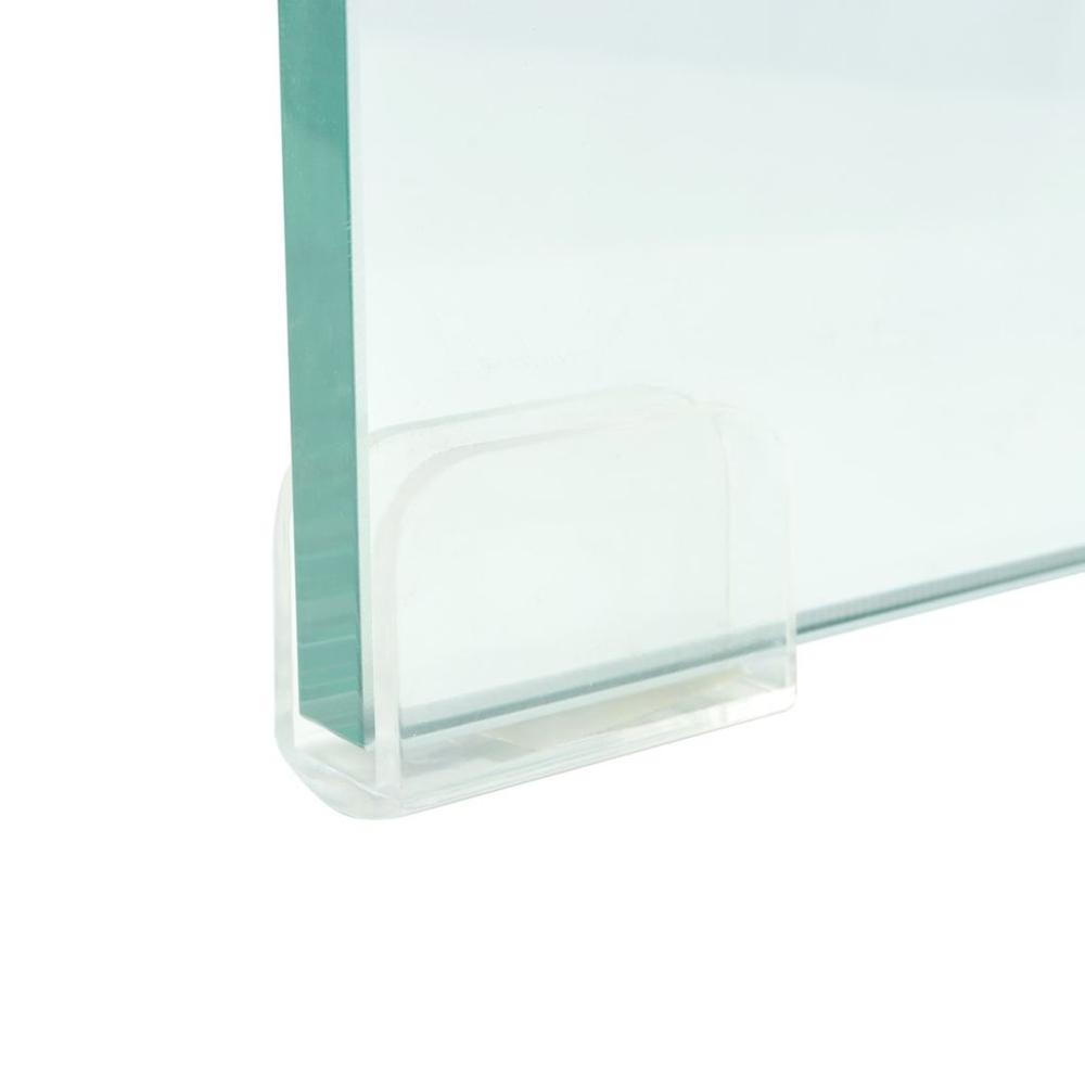 vidaXL TV Stand / Monitor Riser Glass Clear 27.6"x11.8"x5.1", 244128. Picture 4