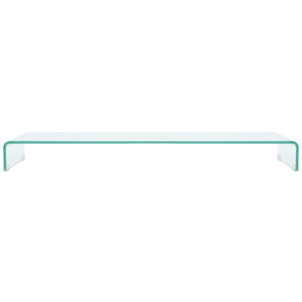 vidaXL TV Stand / Monitor Riser Glass Clear 47.2"x11.8"x5.1", 244133. Picture 2