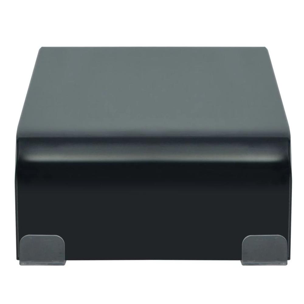 vidaXL TV Stand / Monitor Riser Glass Black 15.7"x9.8"x4.3", 244134. Picture 3