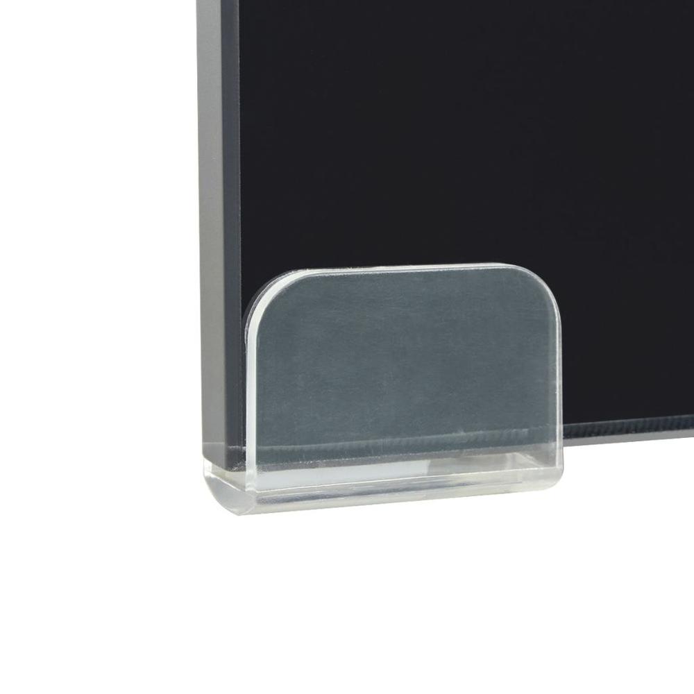 vidaXL TV Stand / Monitor Riser Glass Black 15.7"x9.8"x4.3", 244134. Picture 4
