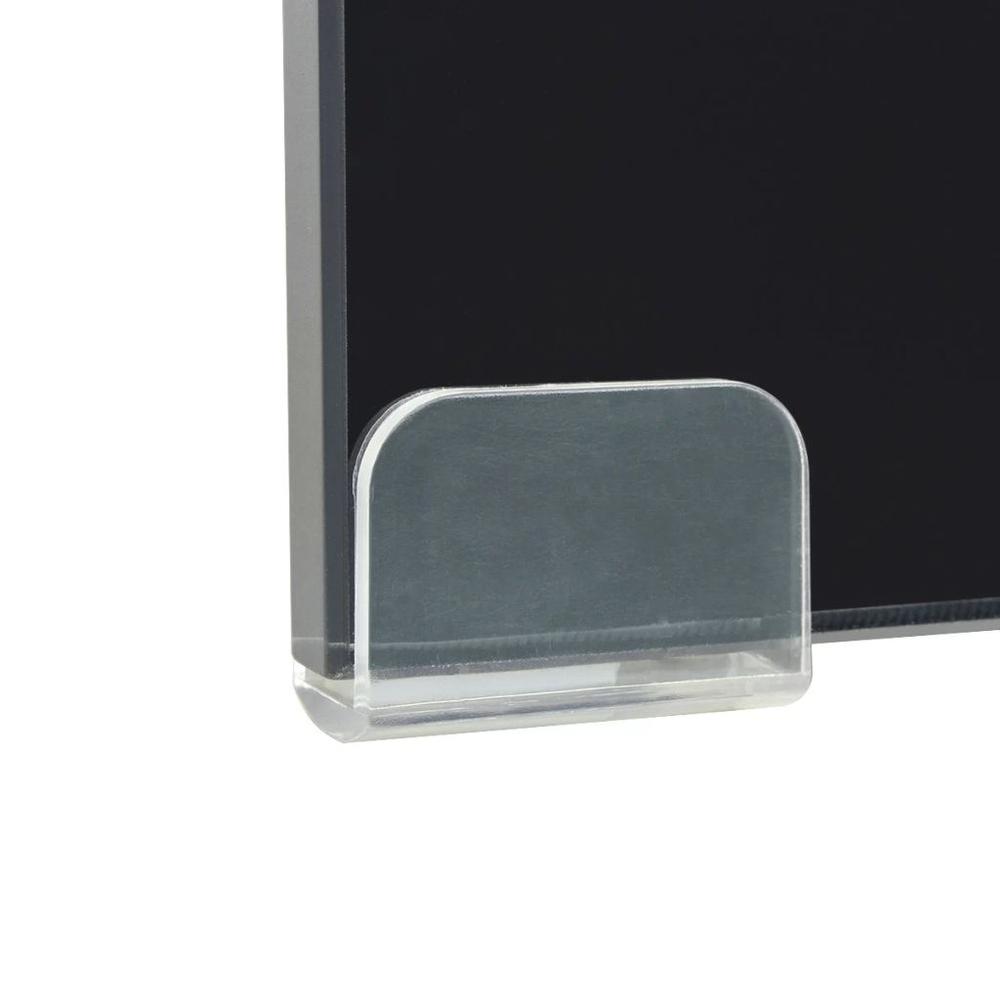 vidaXL TV Stand / Monitor Riser Glass Black 43.3"x11.8"x5.1", 244140. Picture 4