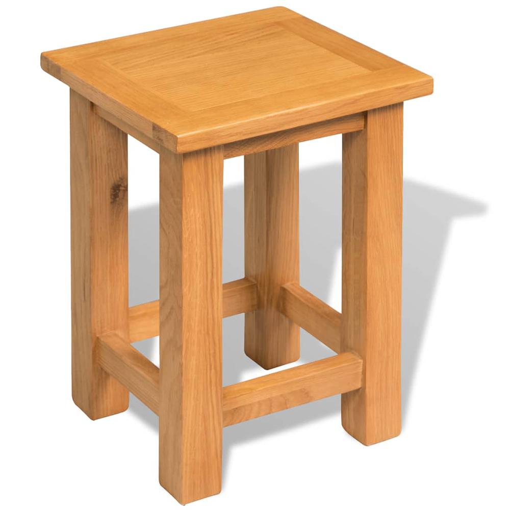 vidaXL End Table Solid Oak Wood 10.6"x9.4"x14.6", 244207. Picture 1