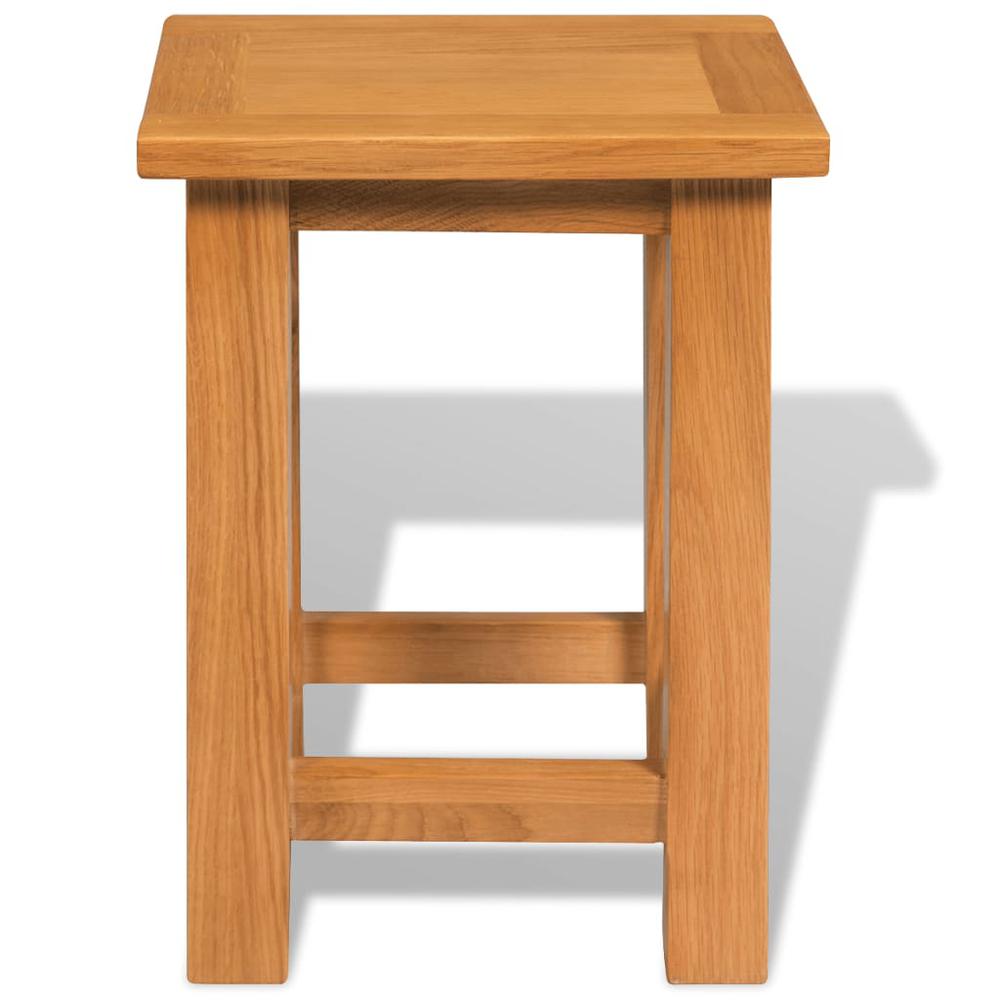 vidaXL End Table Solid Oak Wood 10.6"x9.4"x14.6", 244207. Picture 2