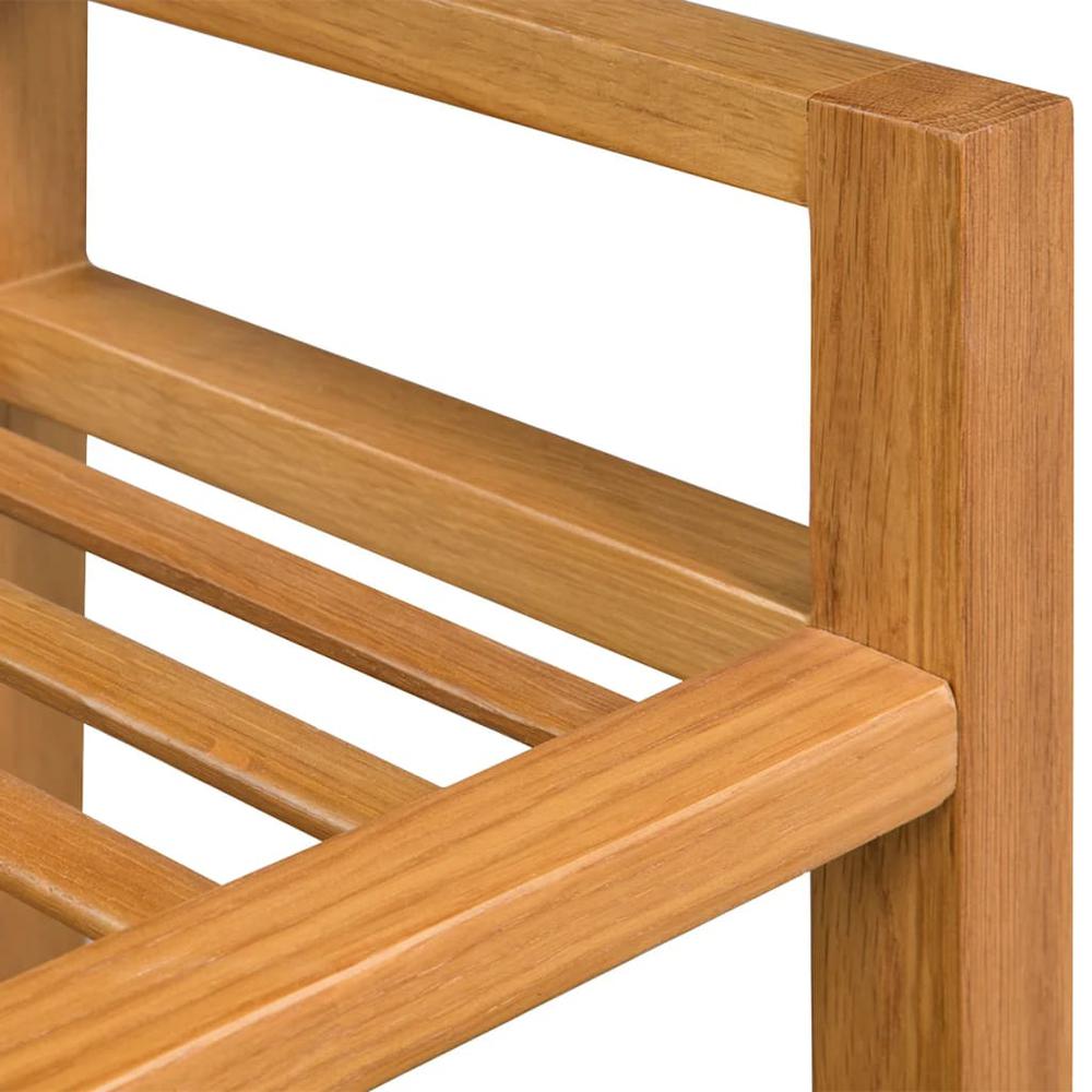 vidaXL Shoe Rack with 2 Shelves Solid Oak Wood 19.5"x10.6"x15.7", 244208. Picture 4