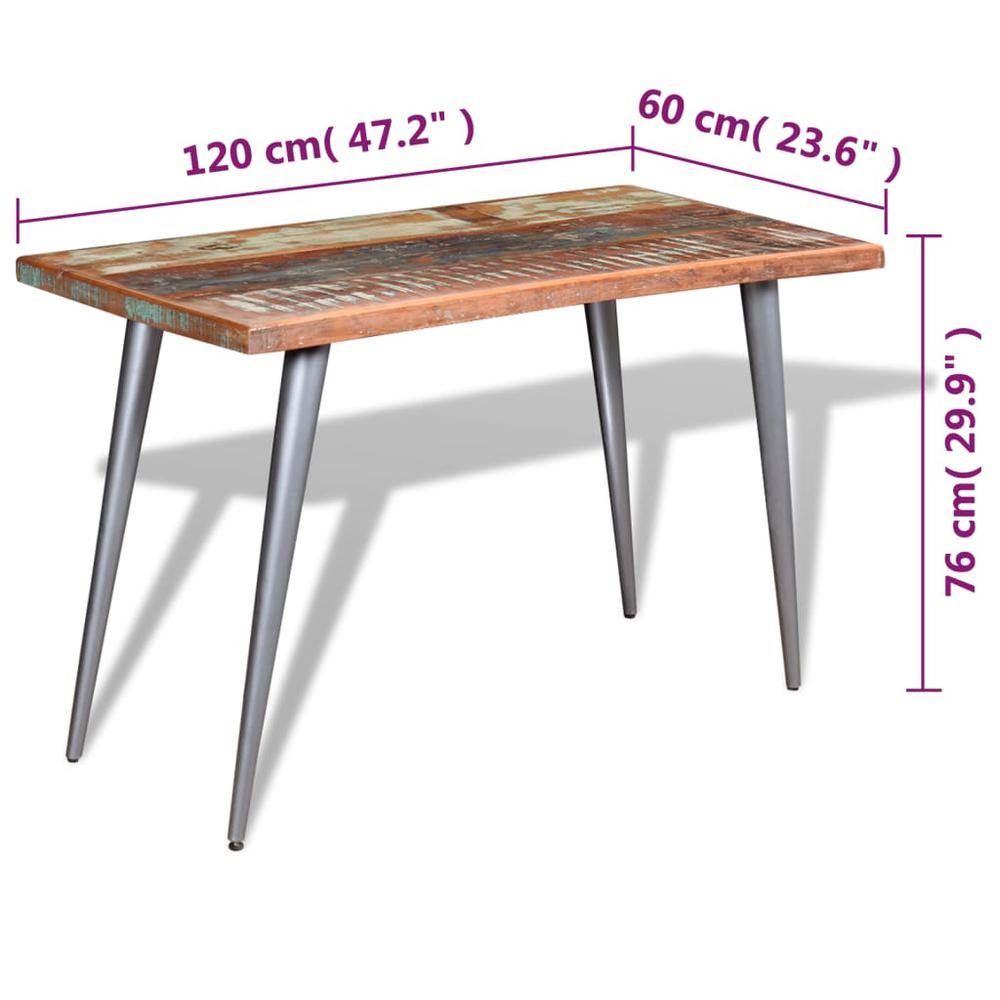 vidaXL Dining Table Solid Reclaimed Wood 47.2"x23.6"x30", 244242. Picture 9