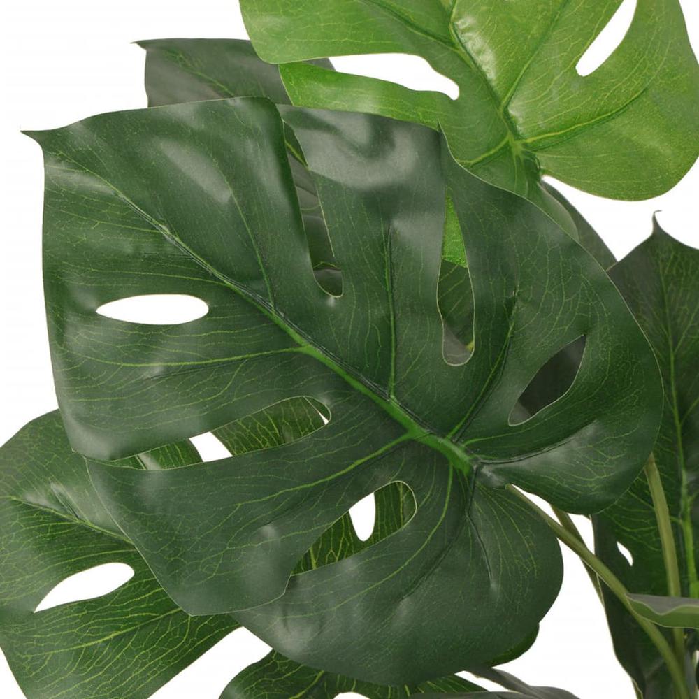 vidaXL Artificial Monstera Plant with Pot 17.7" Green, 244434. Picture 2