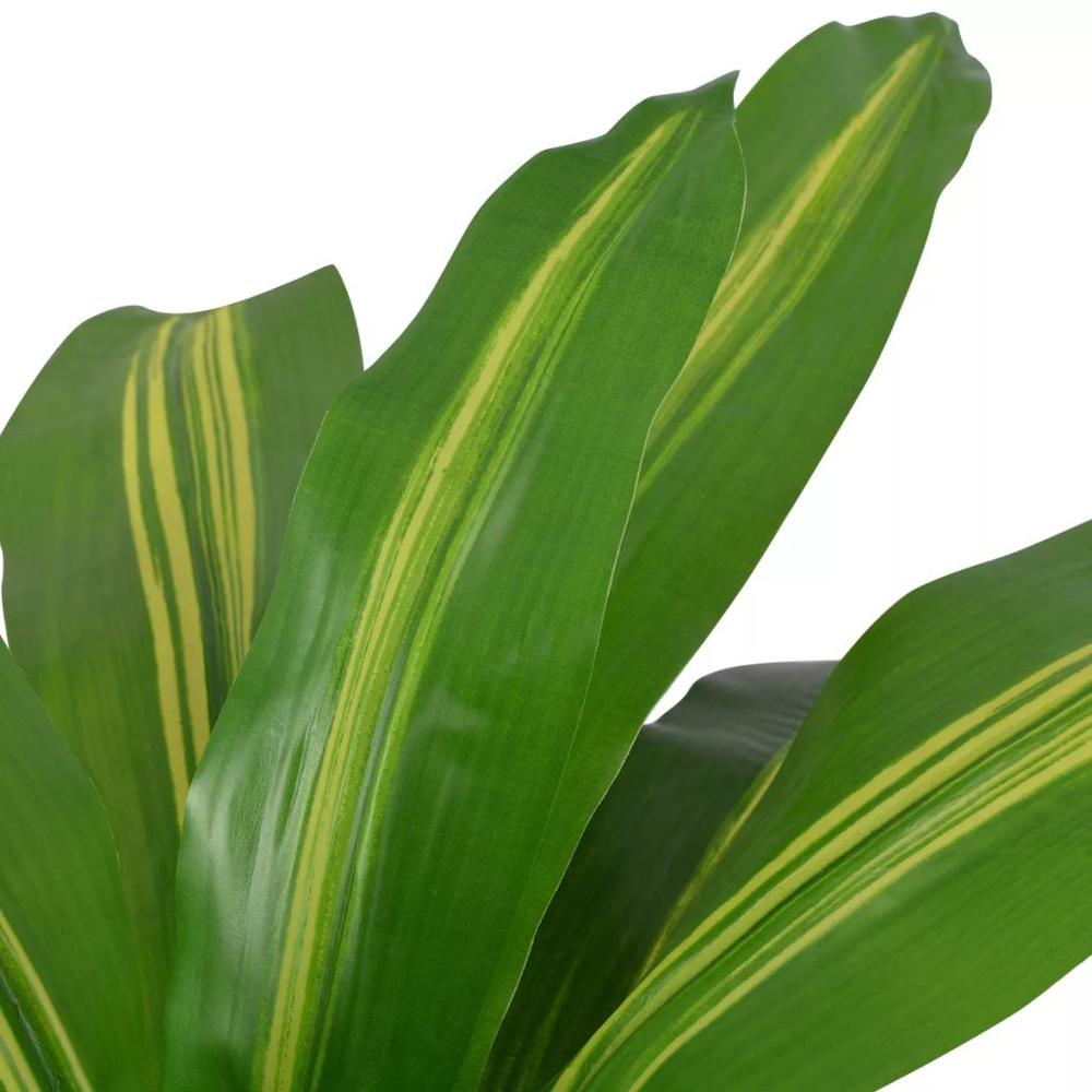 vidaXL Artificial Dracaena Plant with Pot 35.4" Green, 244450. Picture 2