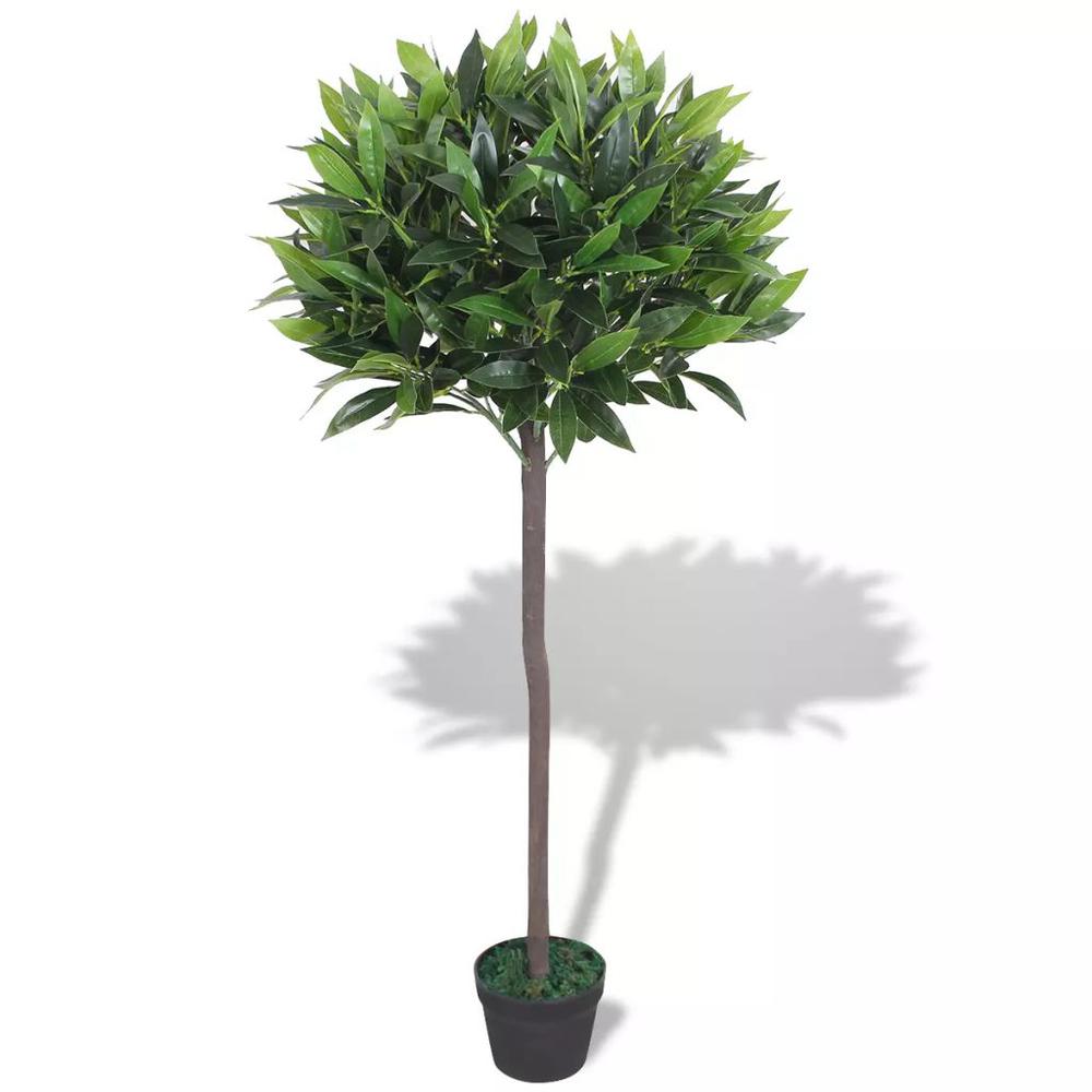 vidaXL Artificial Bay Tree Plant with Pot 49.2" Green, 244452. Picture 1