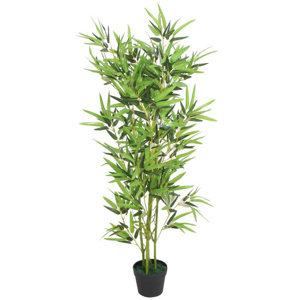 vidaXL Artificial Bamboo Plant with Pot 47.2" Green, 244456. Picture 1