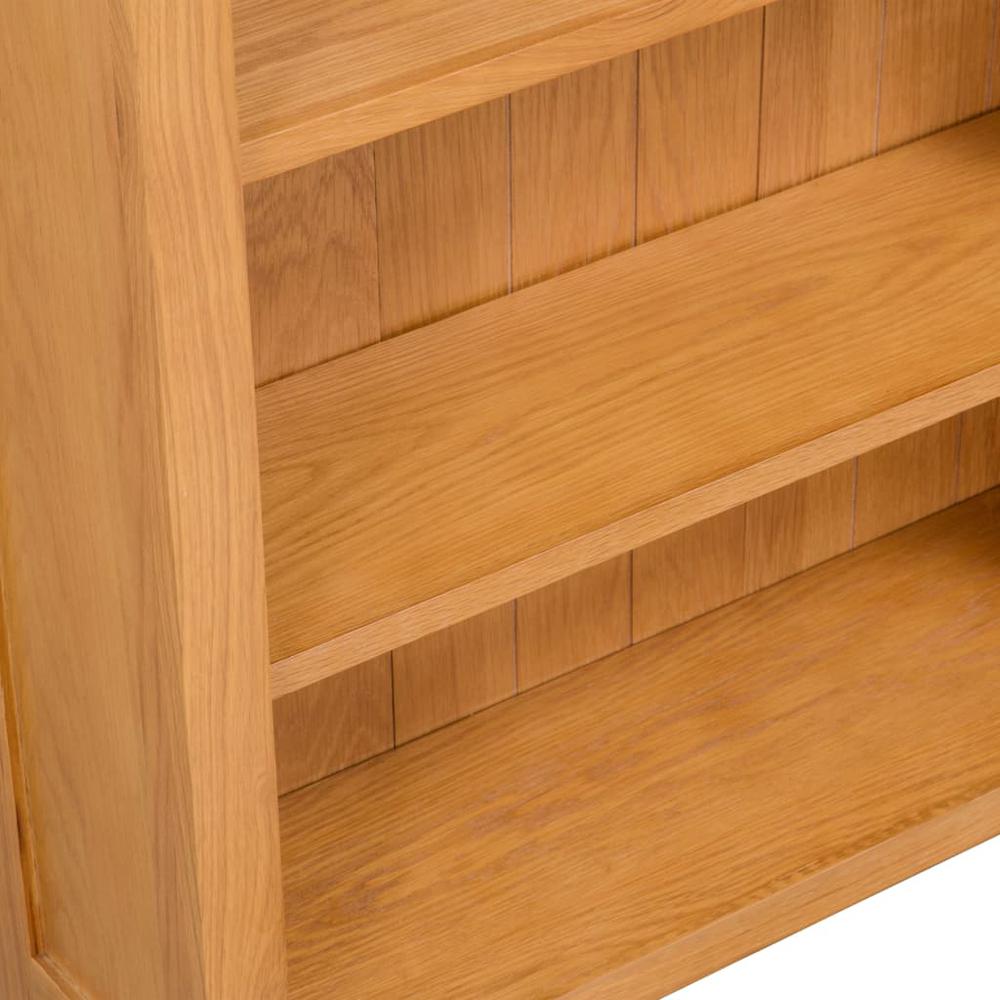 vidaXL 3-Tier Bookcase 27.6"x8.9"x32.3" Solid Oak Wood, 244468. Picture 4