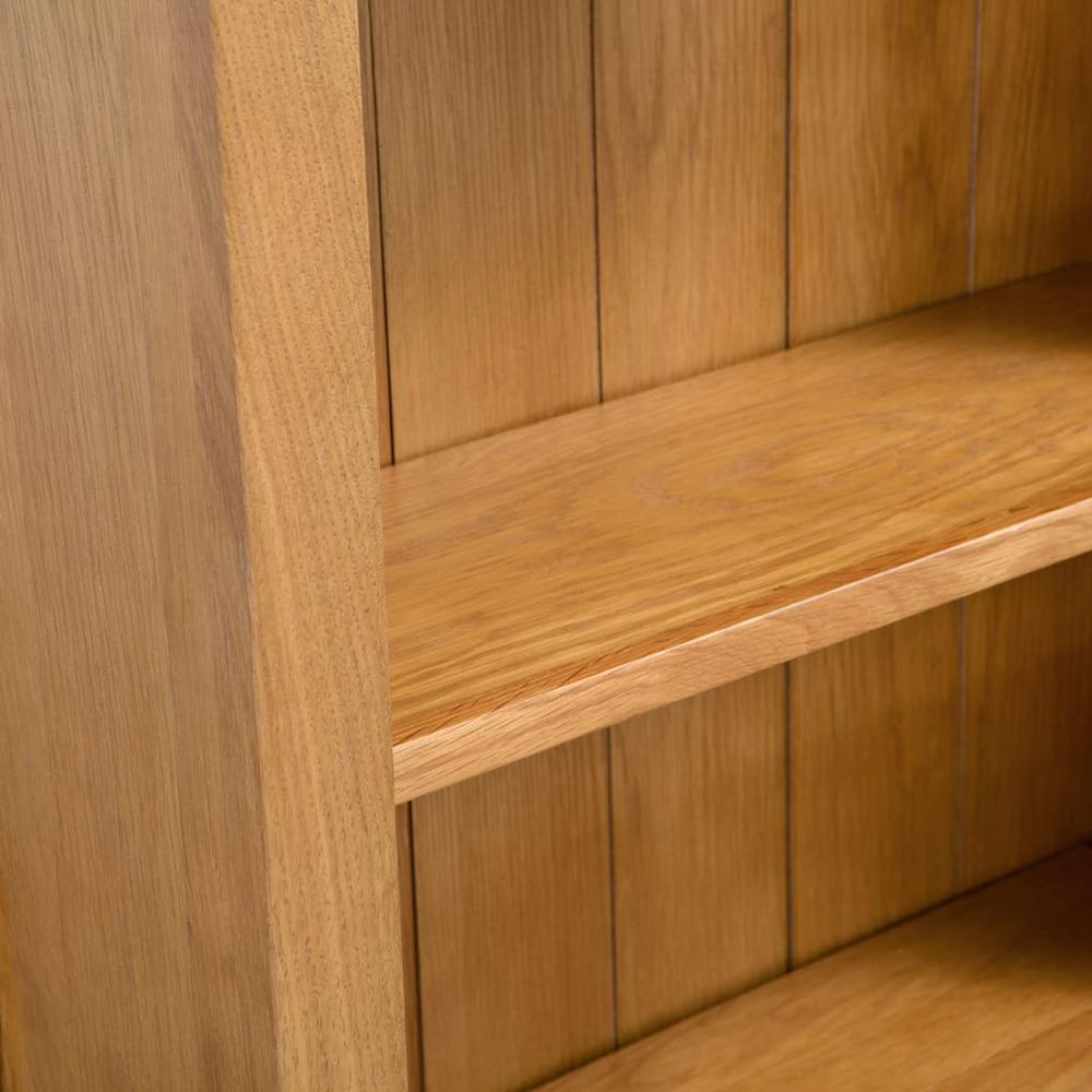 vidaXL 5-Tier Bookcase 23.6"x8.9"x55.1" Solid Oak Wood, 244469. Picture 2