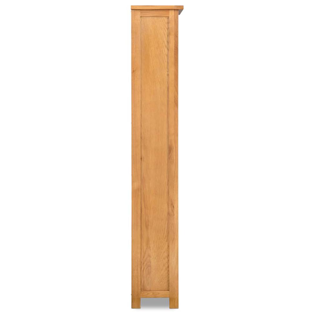 vidaXL 5-Tier Bookcase 23.6"x8.9"x55.1" Solid Oak Wood, 244469. Picture 4