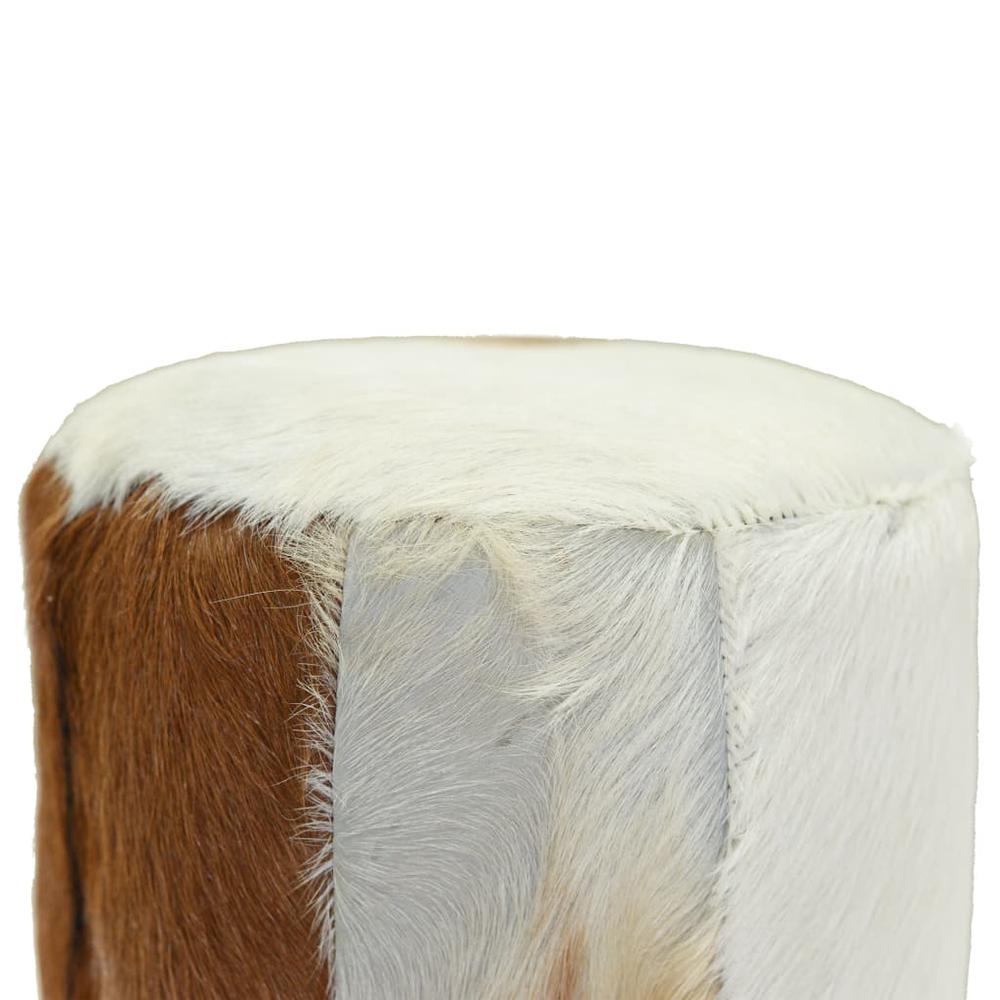 vidaXL Bar Stool Real Leather and Solid Teak Wood, 244542. Picture 6