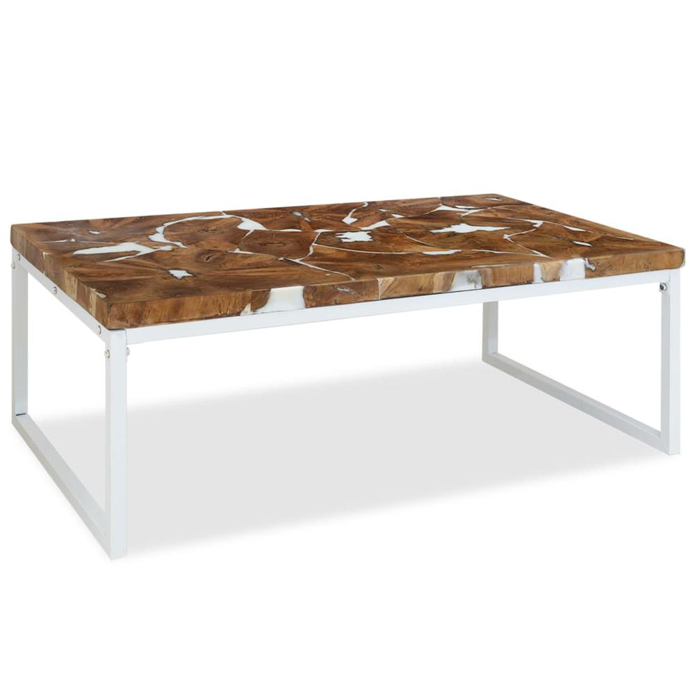 Coffee Table Teak Resin 43.3"x23.6"x15.7". Picture 1