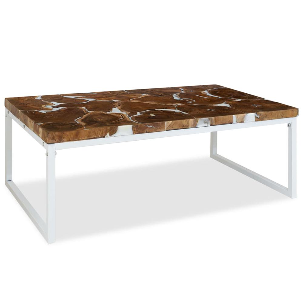Coffee Table Teak Resin 43.3"x23.6"x15.7". Picture 3