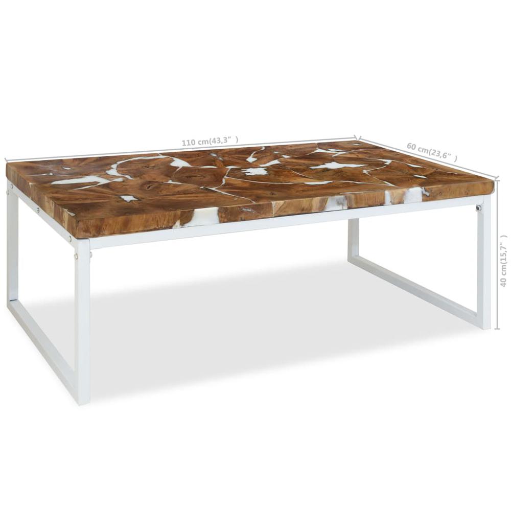 Coffee Table Teak Resin 43.3"x23.6"x15.7". Picture 9