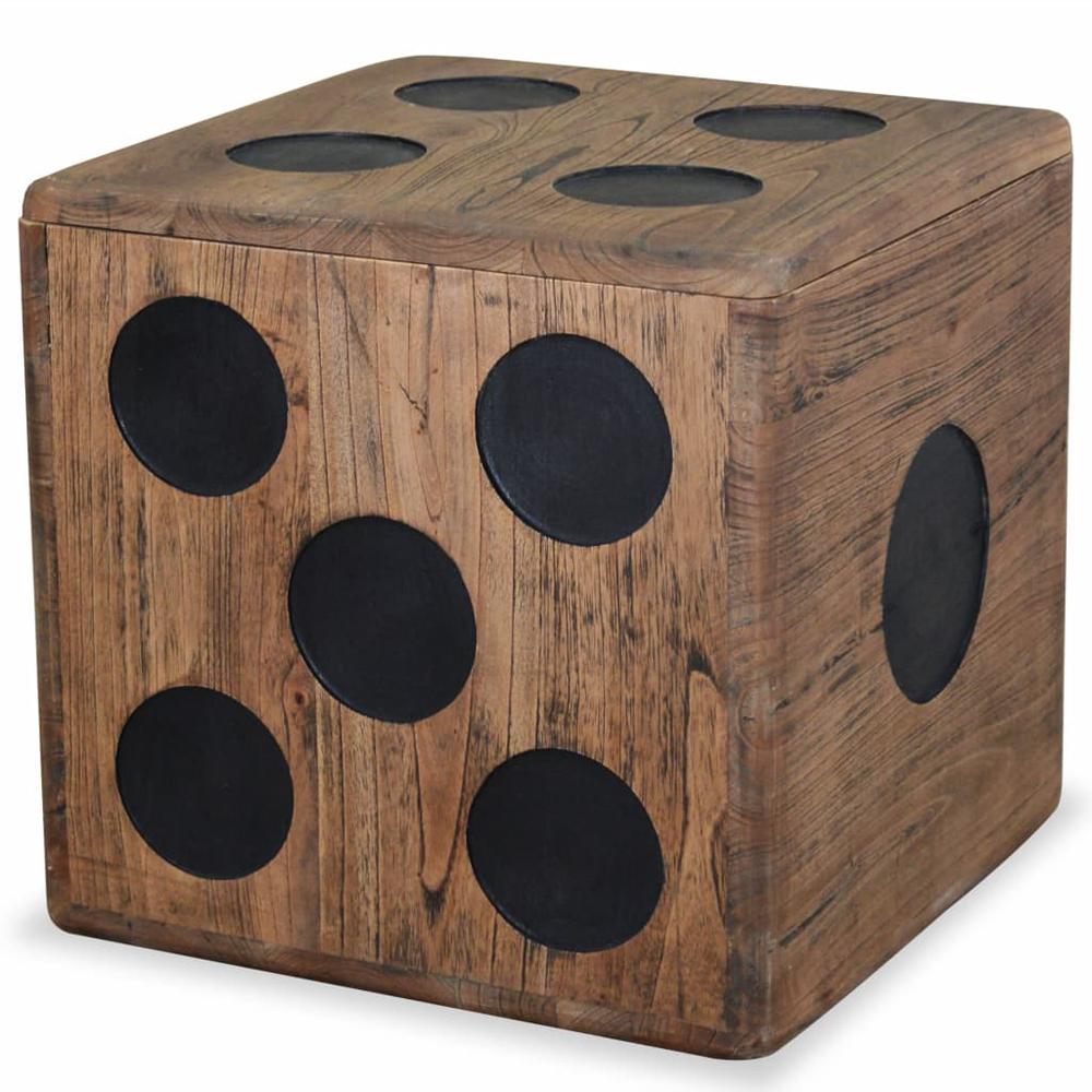 vidaXL Storage Box Mindi Wood 15.7"x15.7"x15.7" Dice Design, 244559. Picture 1