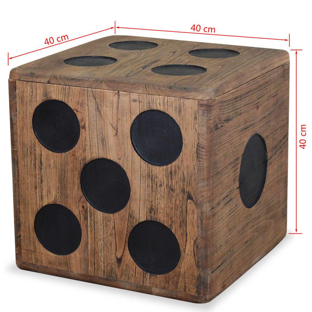 vidaXL Storage Box Mindi Wood 15.7"x15.7"x15.7" Dice Design, 244559. Picture 5