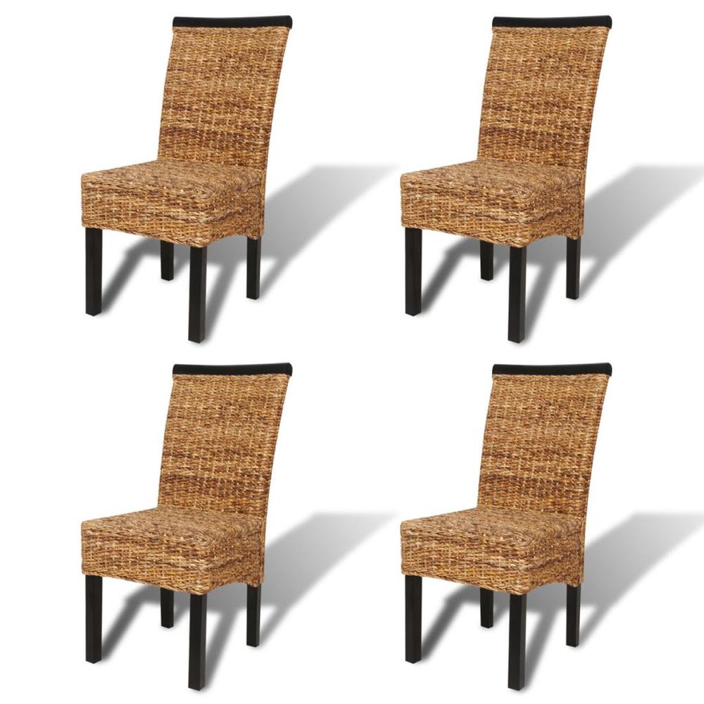 vidaXL Dining Chairs 4 pcs Abaca and Solid Mango Wood, 274198. Picture 2
